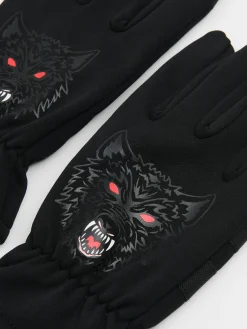 Outlet Cropp Rękawiczki z wilkiem czarny
