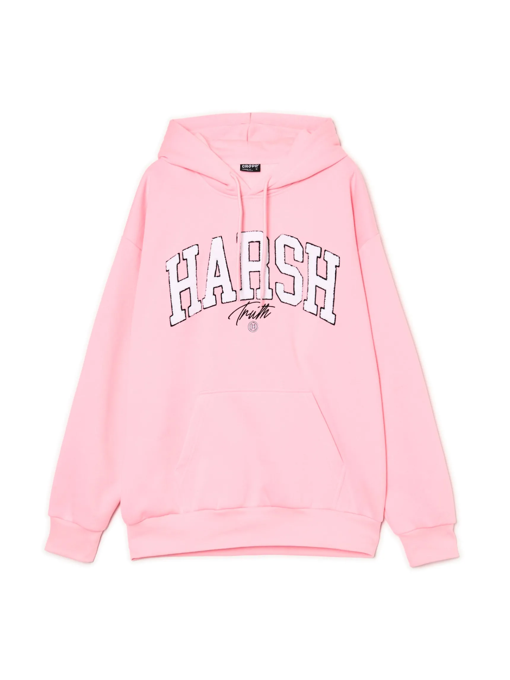 Discount Cropp Różowa bluza z aplikacją UNISEX różowy