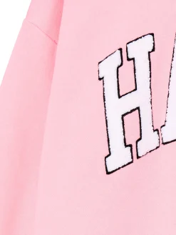 Discount Cropp Różowa bluza z aplikacją UNISEX różowy