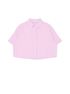 Fashion Cropp Różowa koszula w retro stylu różowy