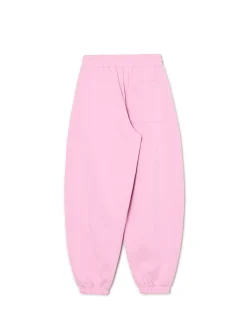 Outlet Cropp Różowe joggery z wysokim stanem różowy