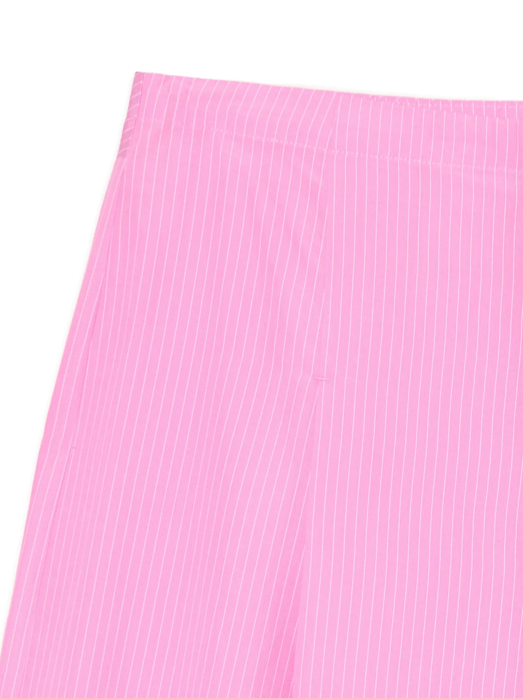 Discount Cropp Różowe spodnie tailoring w paski różowy
