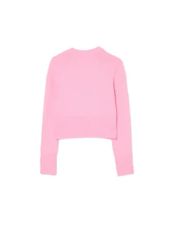 Clearance Cropp sweter z kotem różowy