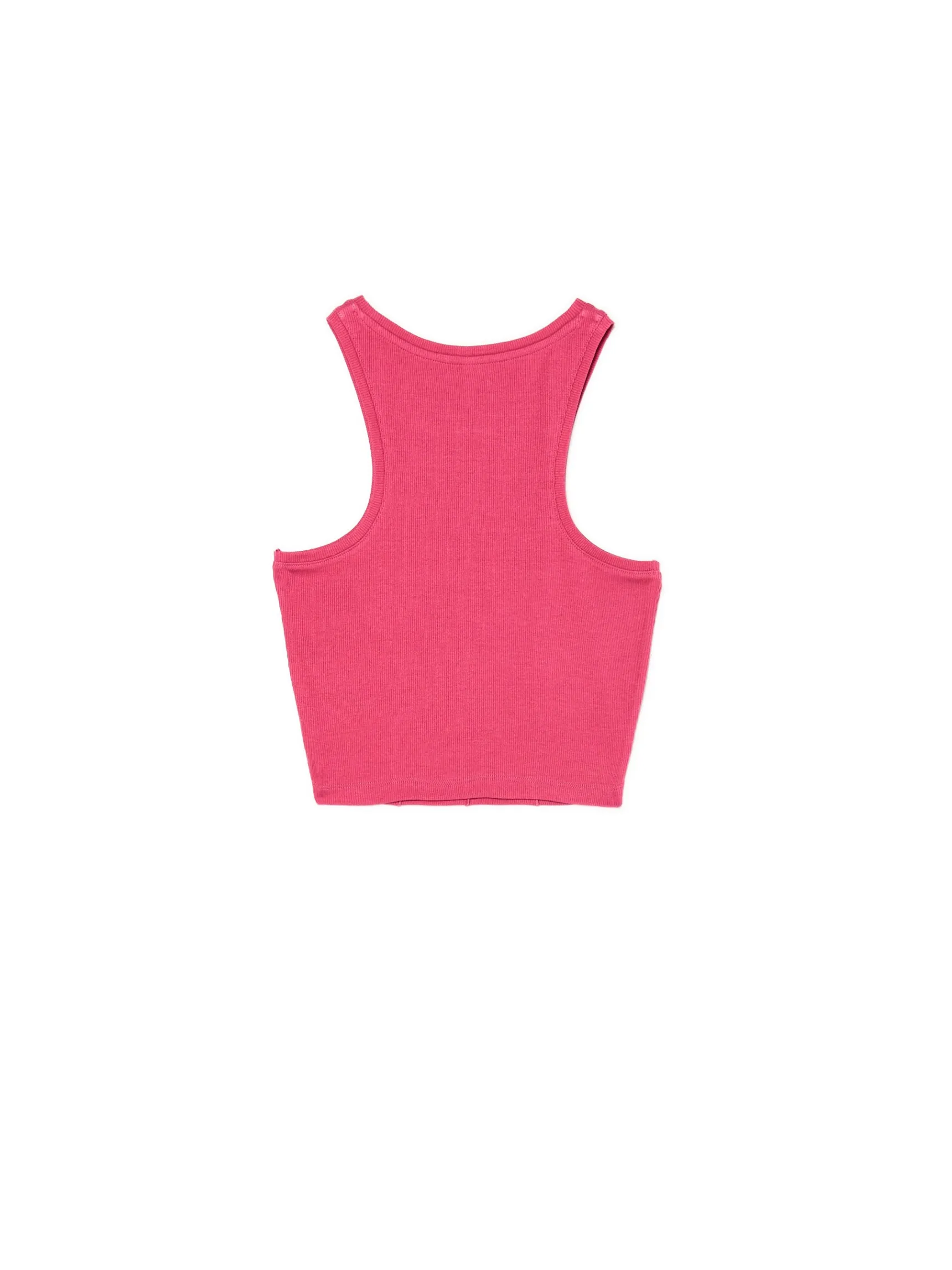 New Cropp Różowy top z motylem czerwony