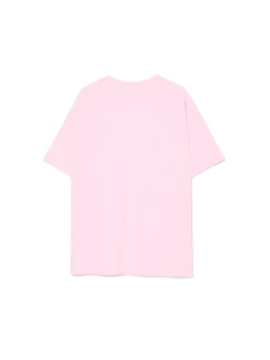 New Cropp T-shirt z nadrukiem różowy