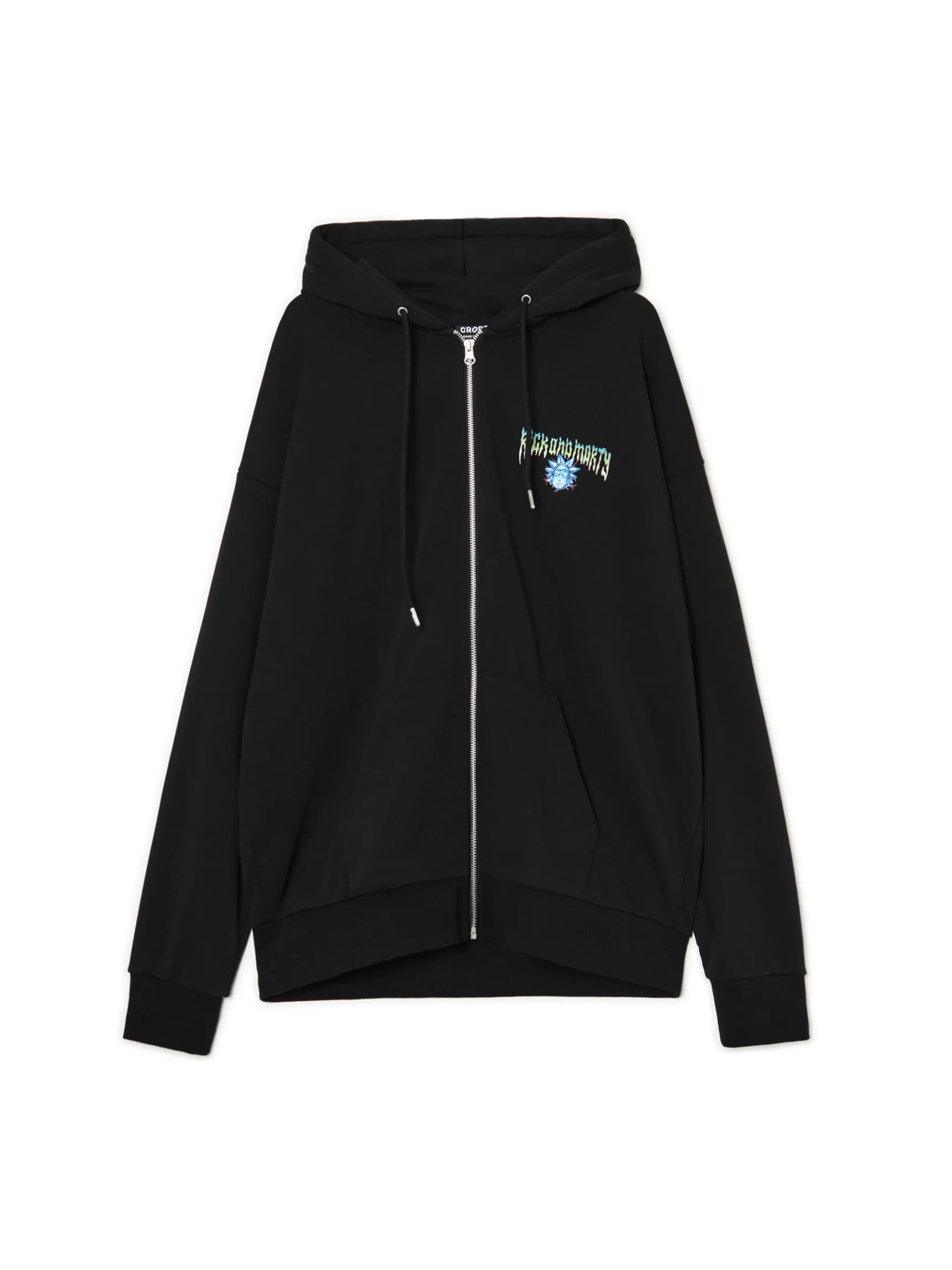 Best Cropp Rozpinana bluza z kapturem Rick i Morty czarny