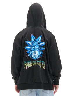 Best Cropp Rozpinana bluza z kapturem Rick i Morty czarny