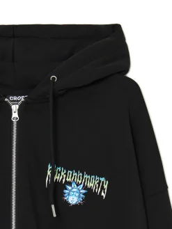 Best Cropp Rozpinana bluza z kapturem Rick i Morty czarny