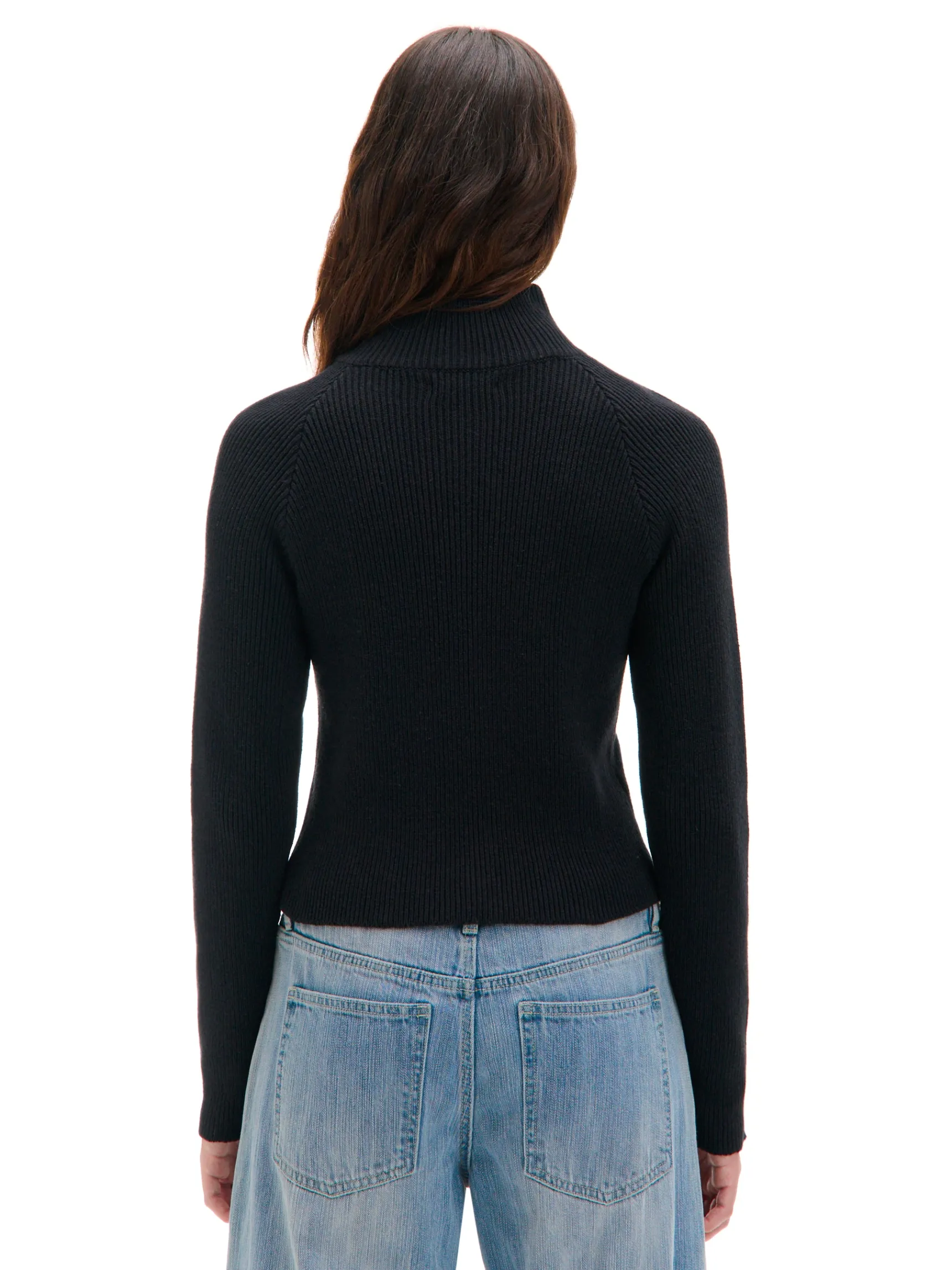 Online Cropp Rozpinany sweter ze stójką czarny