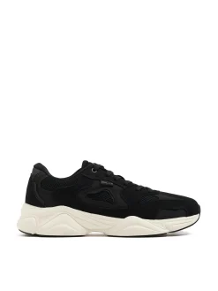 Discount Cropp Sneakersy na białej podeszwie czarny