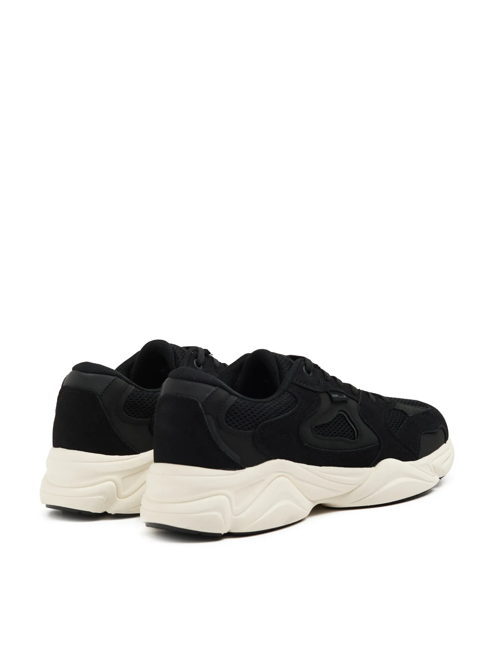 Discount Cropp Sneakersy na białej podeszwie czarny