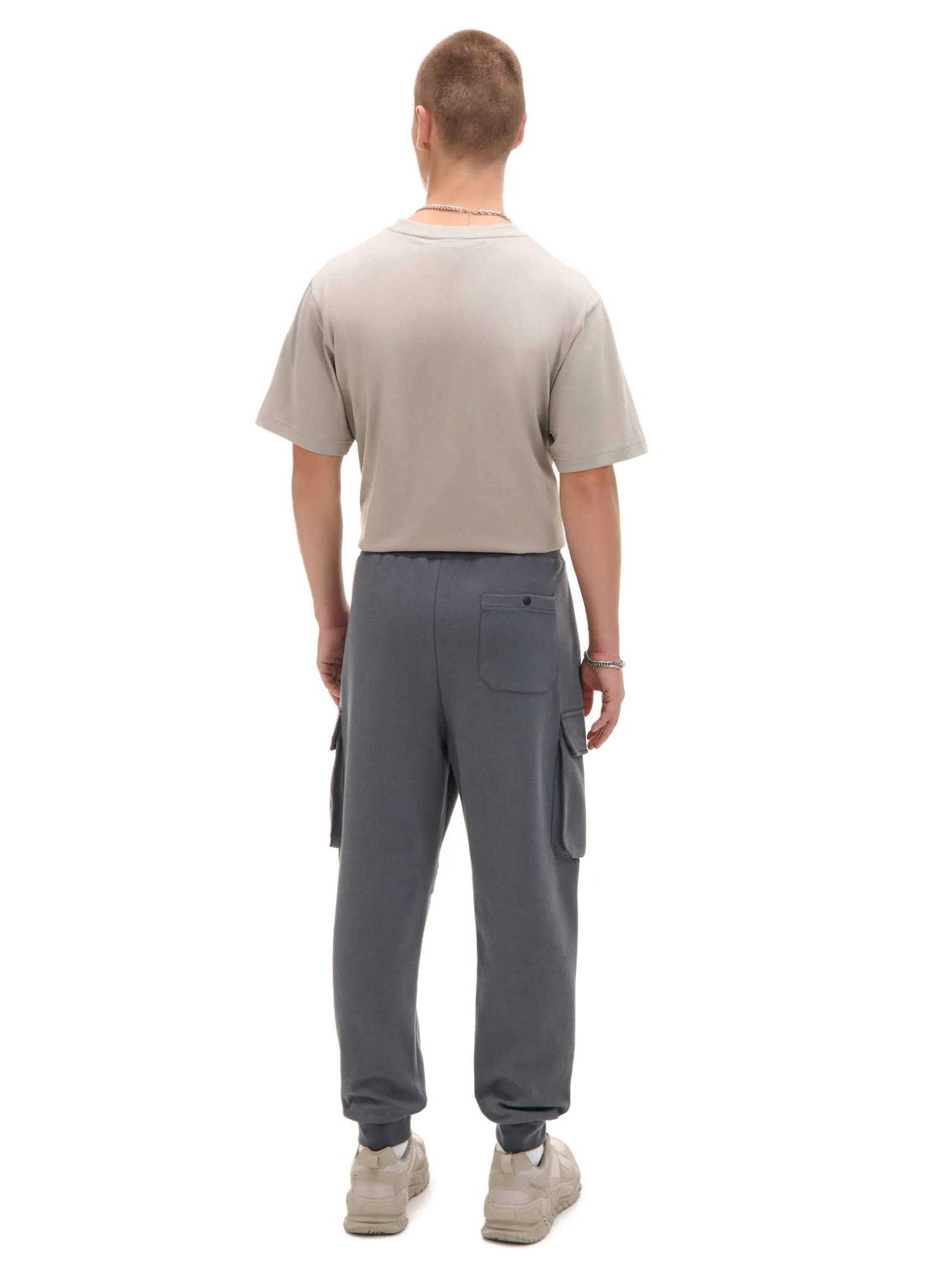 New Cropp Solidne dresowe joggery regular z kieszeniami szary