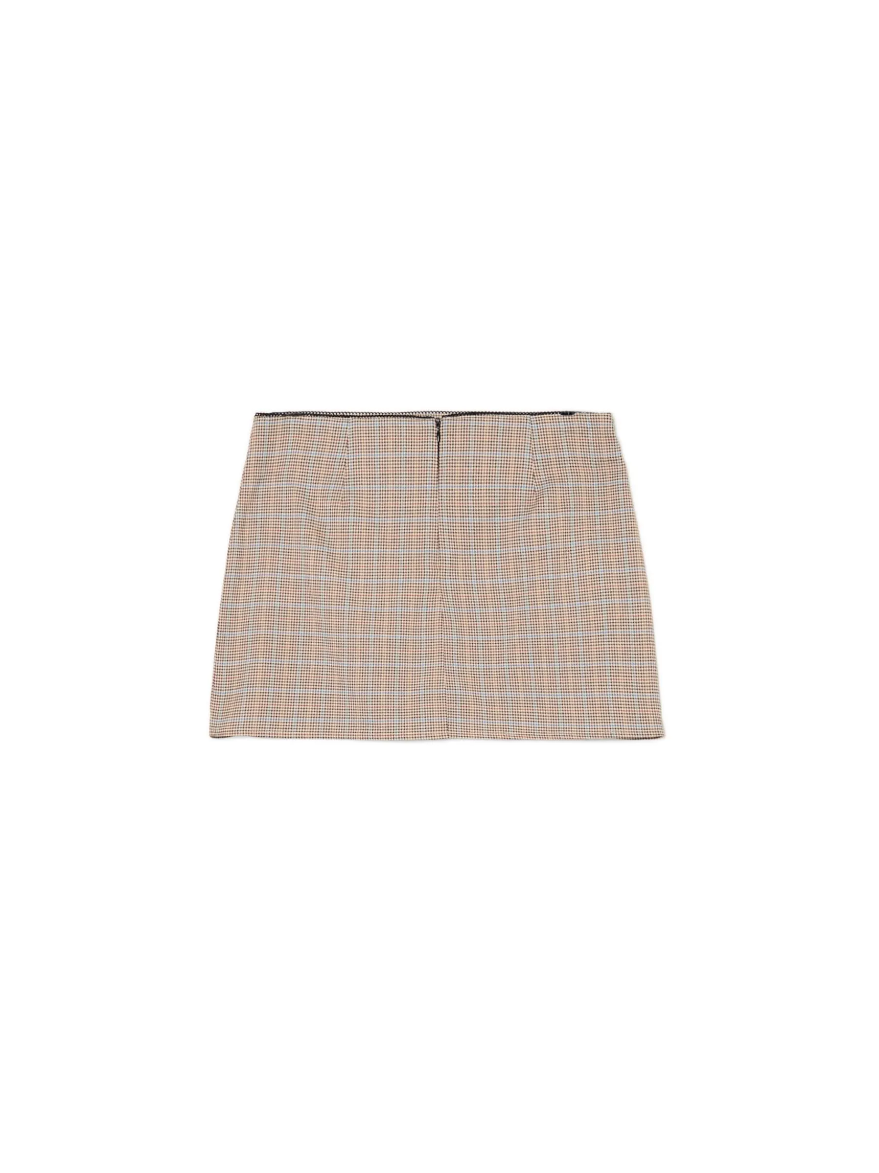 Clearance Cropp Spódnica mini w kratę z wiskozą brązowy