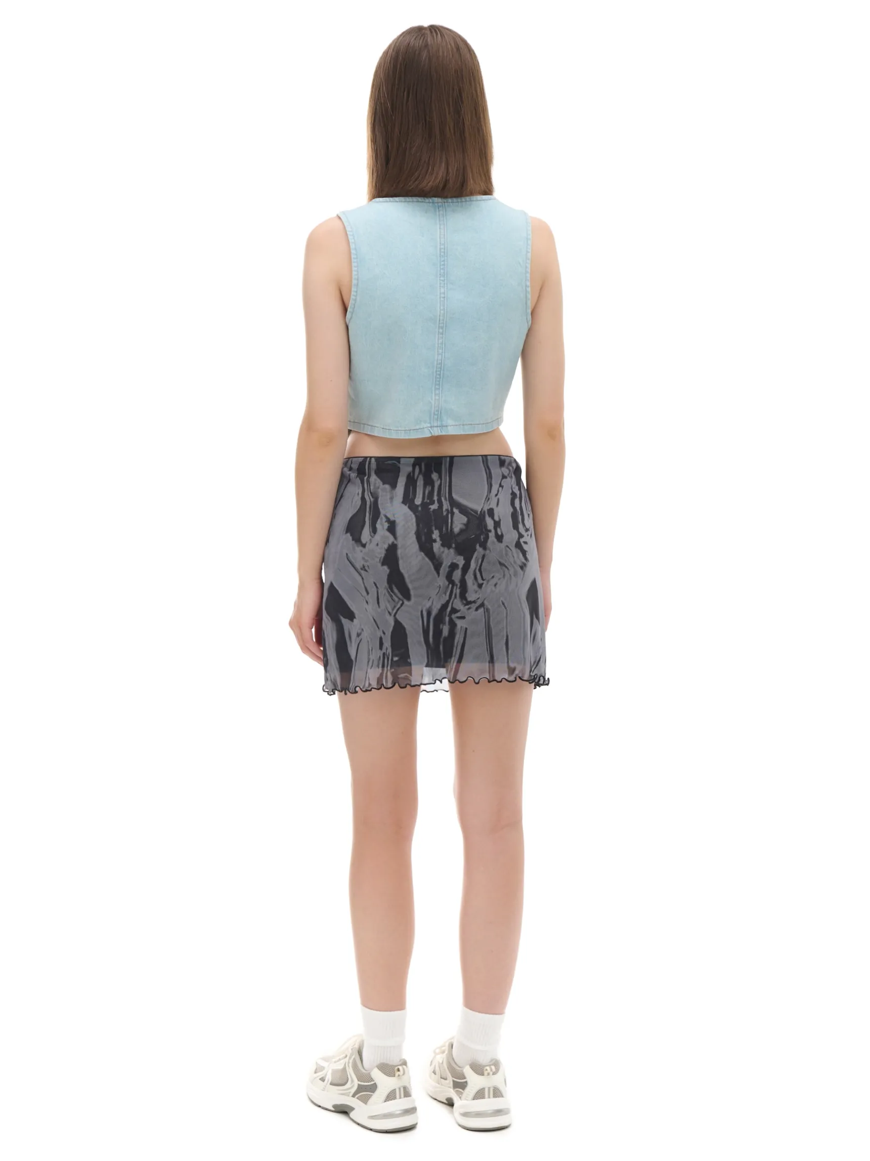 Hot Cropp Spódnica mini z efektem tie-dye wielobarwny