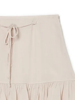 Discount Cropp Spódniczka z wiązaniem różowy