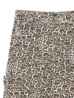 Hot Cropp Spodnie baggy w panterkę wielobarwny