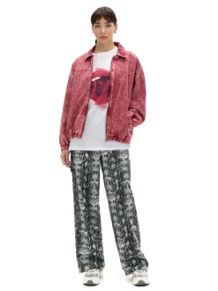 Clearance Cropp Spodnie baggy z wężowym motywem szary