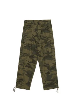 Best Cropp Spodnie cargo z motywem moro zielony