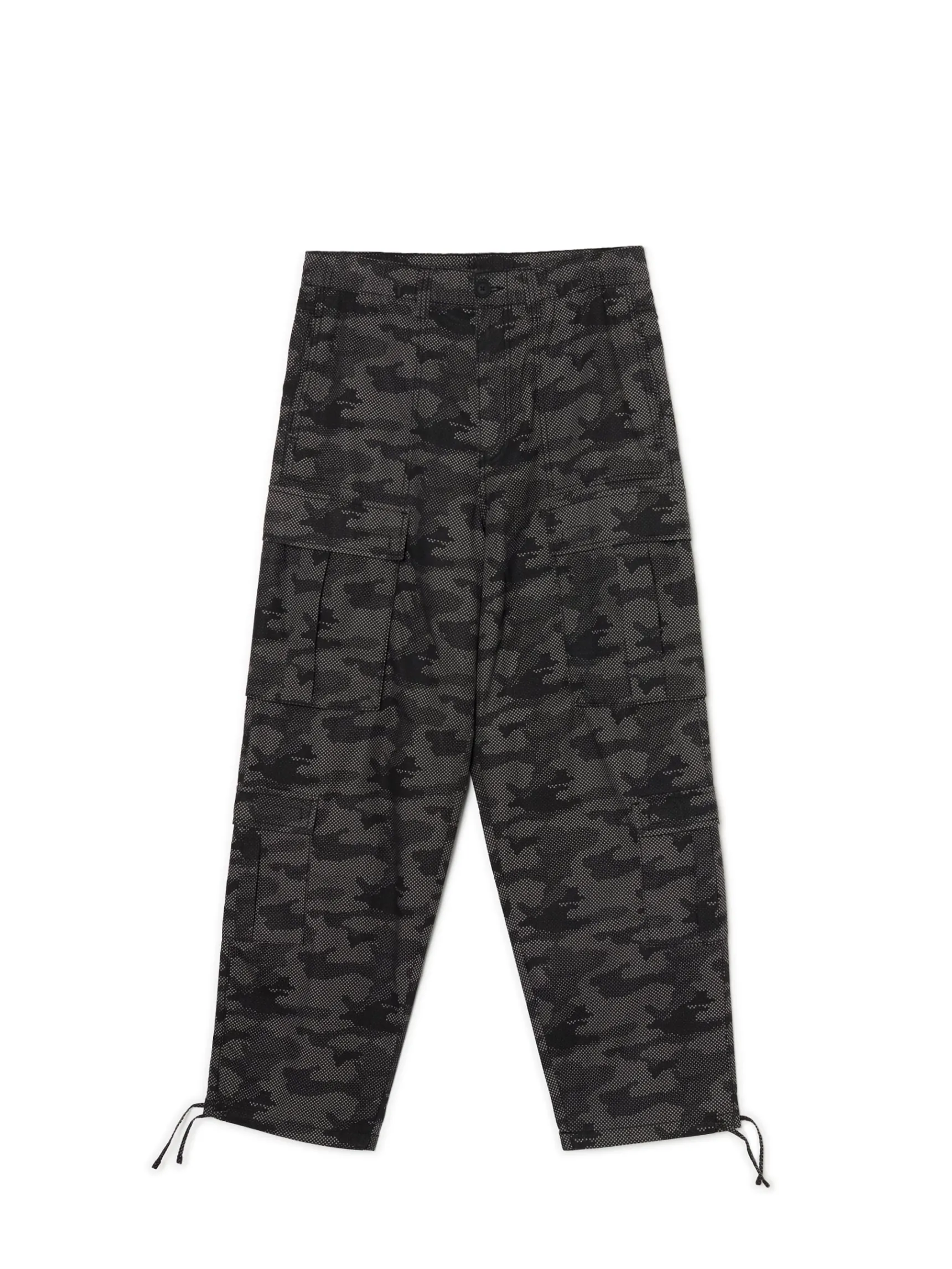 New Cropp Spodnie cargo ze wzorem moro szary