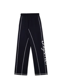 New Cropp Spodnie dresowe straight z nadrukiem granatowy
