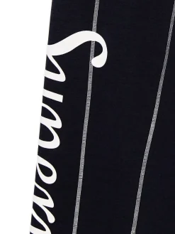 New Cropp Spodnie dresowe straight z nadrukiem granatowy