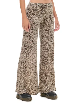 Best Cropp Spodnie flare w panterkę wielobarwny