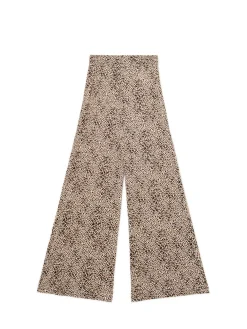 Best Cropp Spodnie flare w panterkę wielobarwny