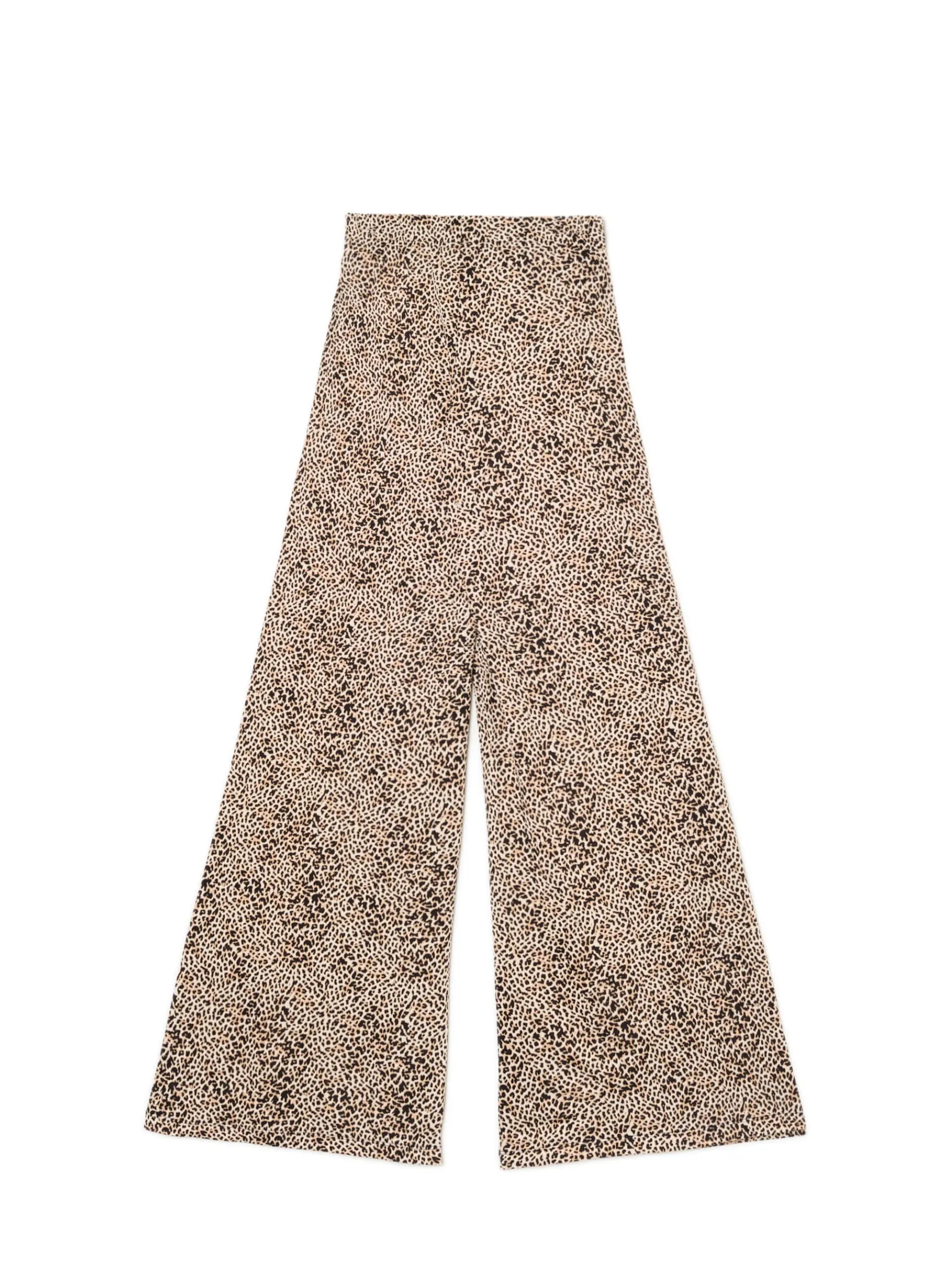 Best Cropp Spodnie flare w panterkę wielobarwny