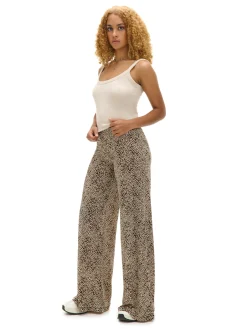 Best Cropp Spodnie flare w panterkę wielobarwny