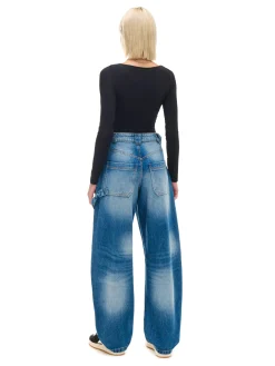 Hot Cropp Spodnie jeansowe skater niebieski