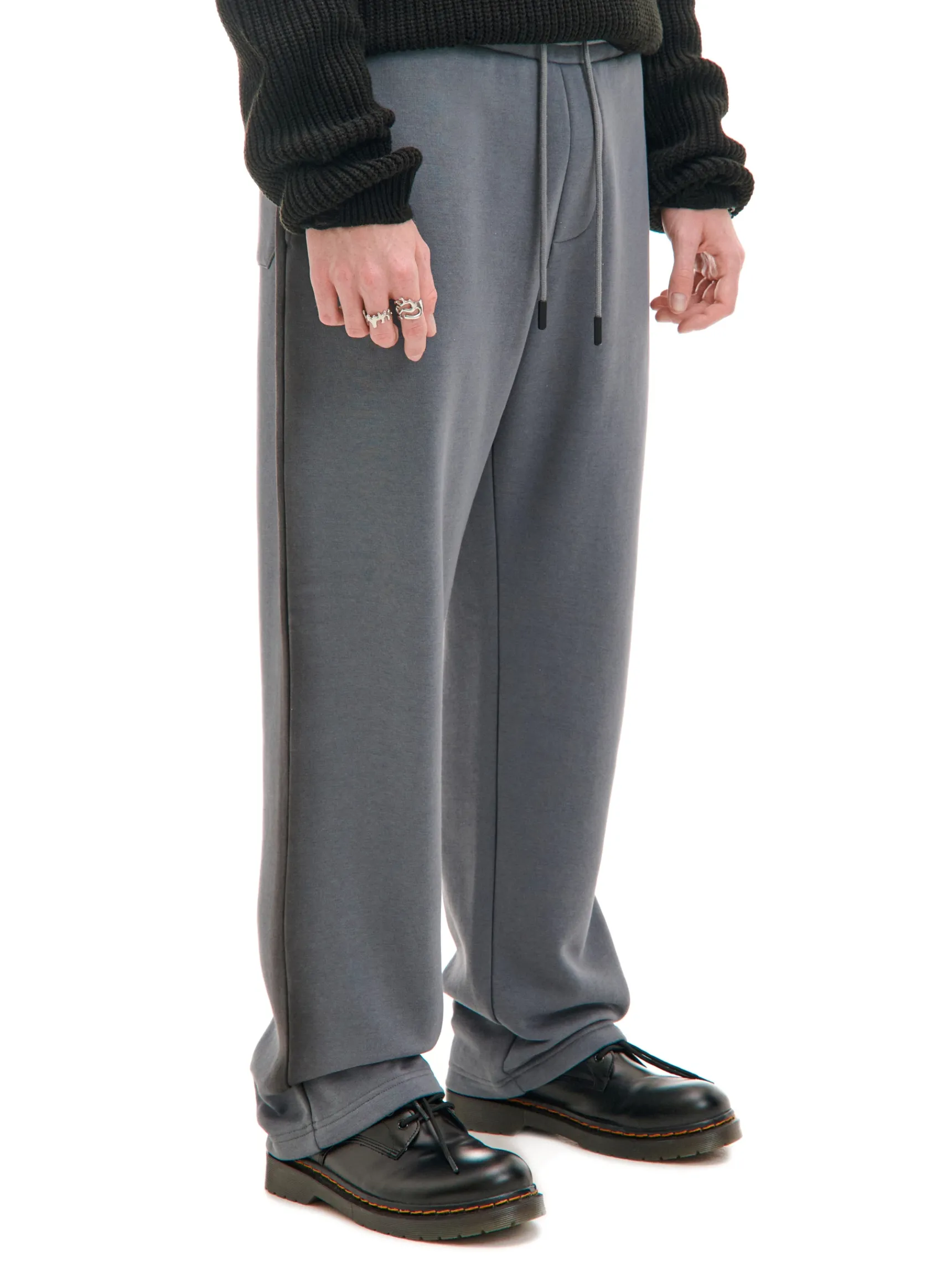 Sale Cropp Spodnie loose z lampasami szary