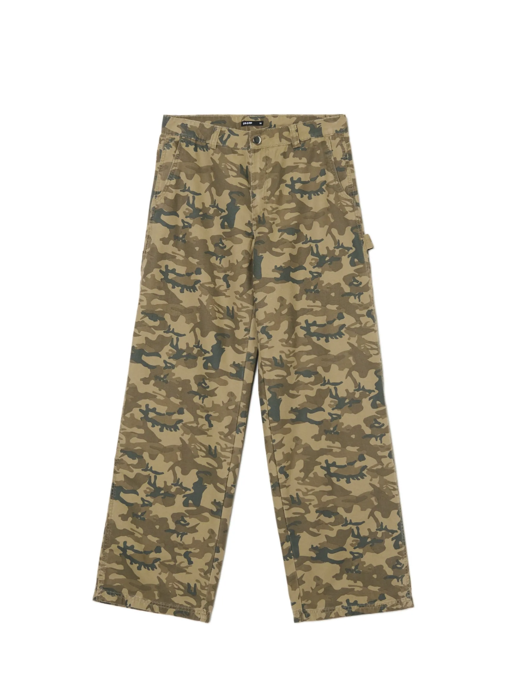 New Cropp Spodnie moro z wieloma kieszeniami zielony