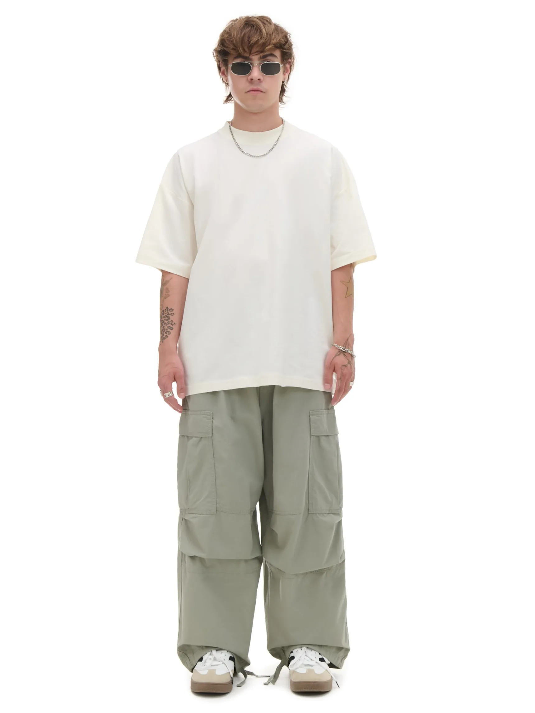 Discount Cropp Spodnie parachute zielony