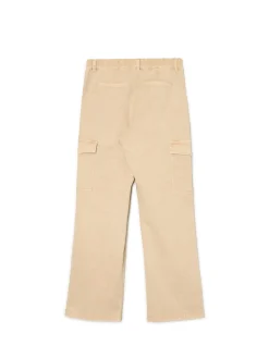 Fashion Cropp Spodnie straight z kieszeniami cargo kremowy