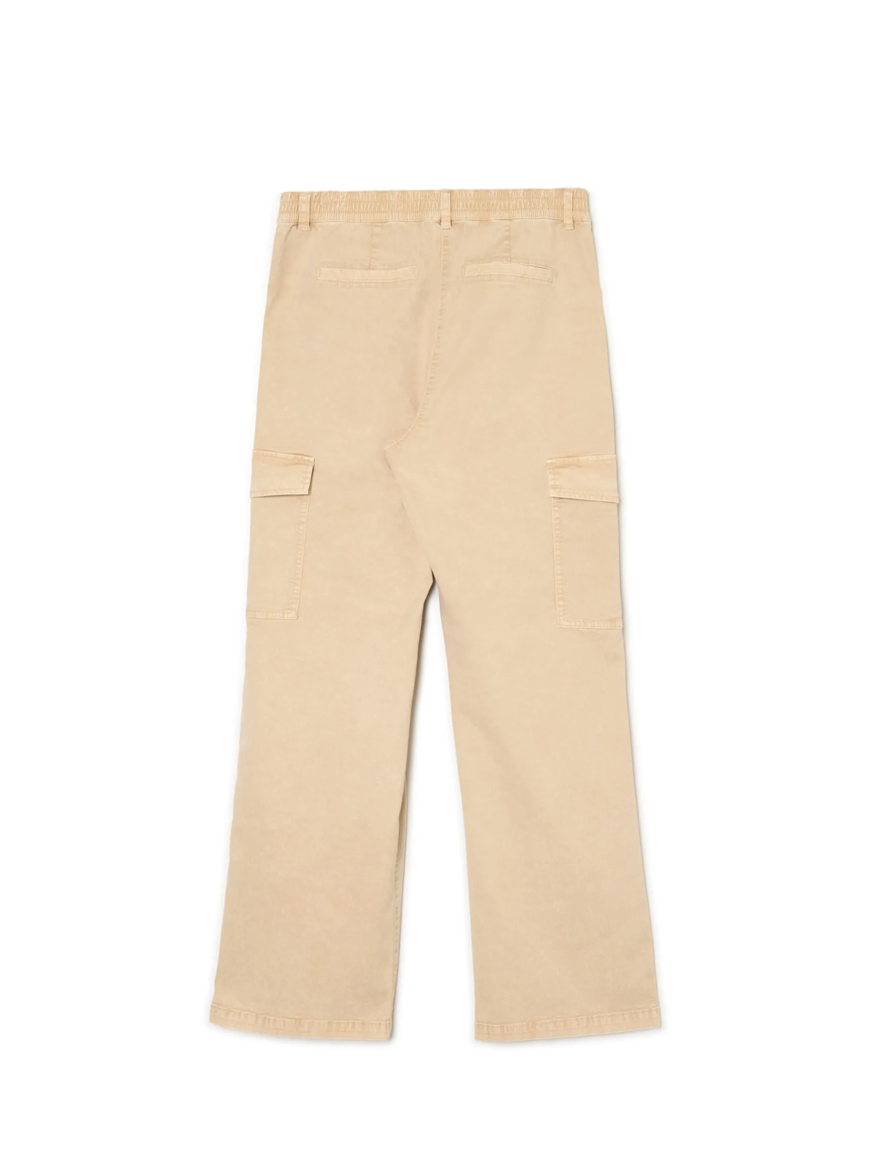 Fashion Cropp Spodnie straight z kieszeniami cargo kremowy