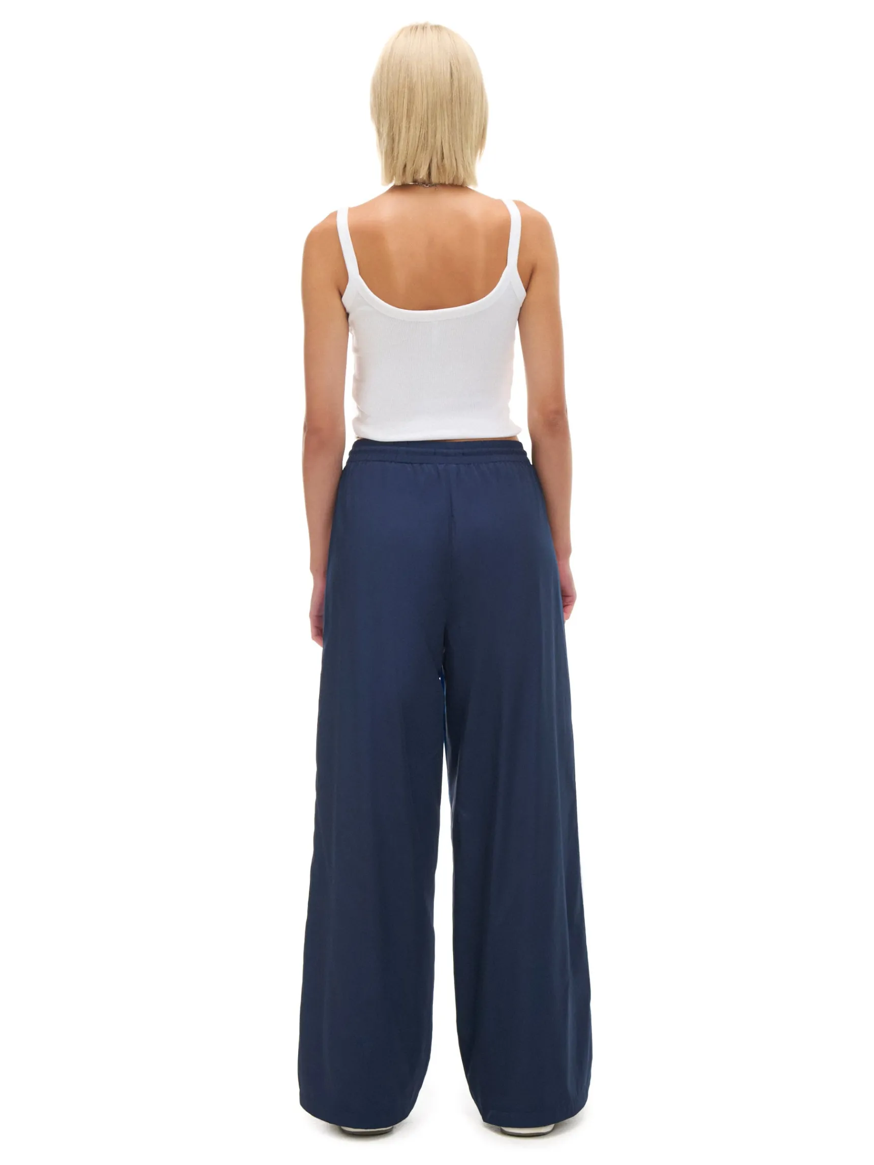 New Cropp Spodnie wide leg z lampasami granatowy