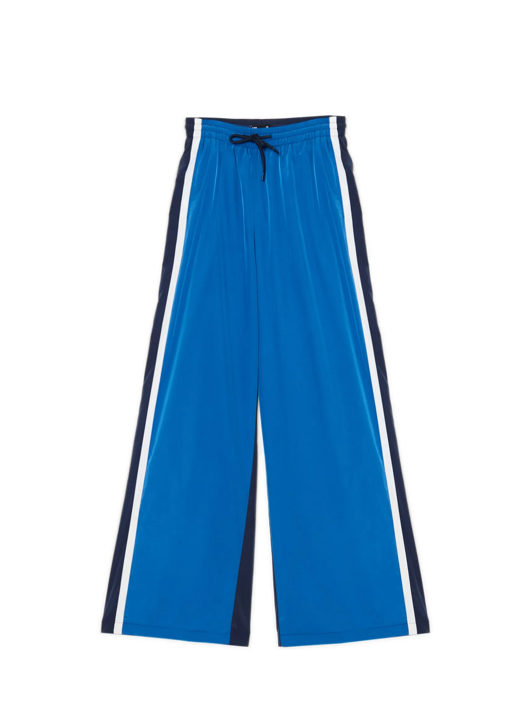 New Cropp Spodnie wide leg z lampasami granatowy