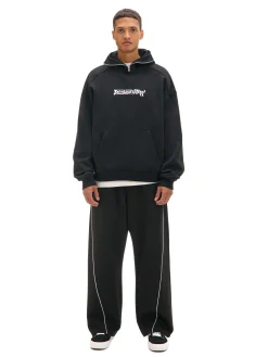 Fashion Cropp Spodnie wide leg z przeszyciami czarny