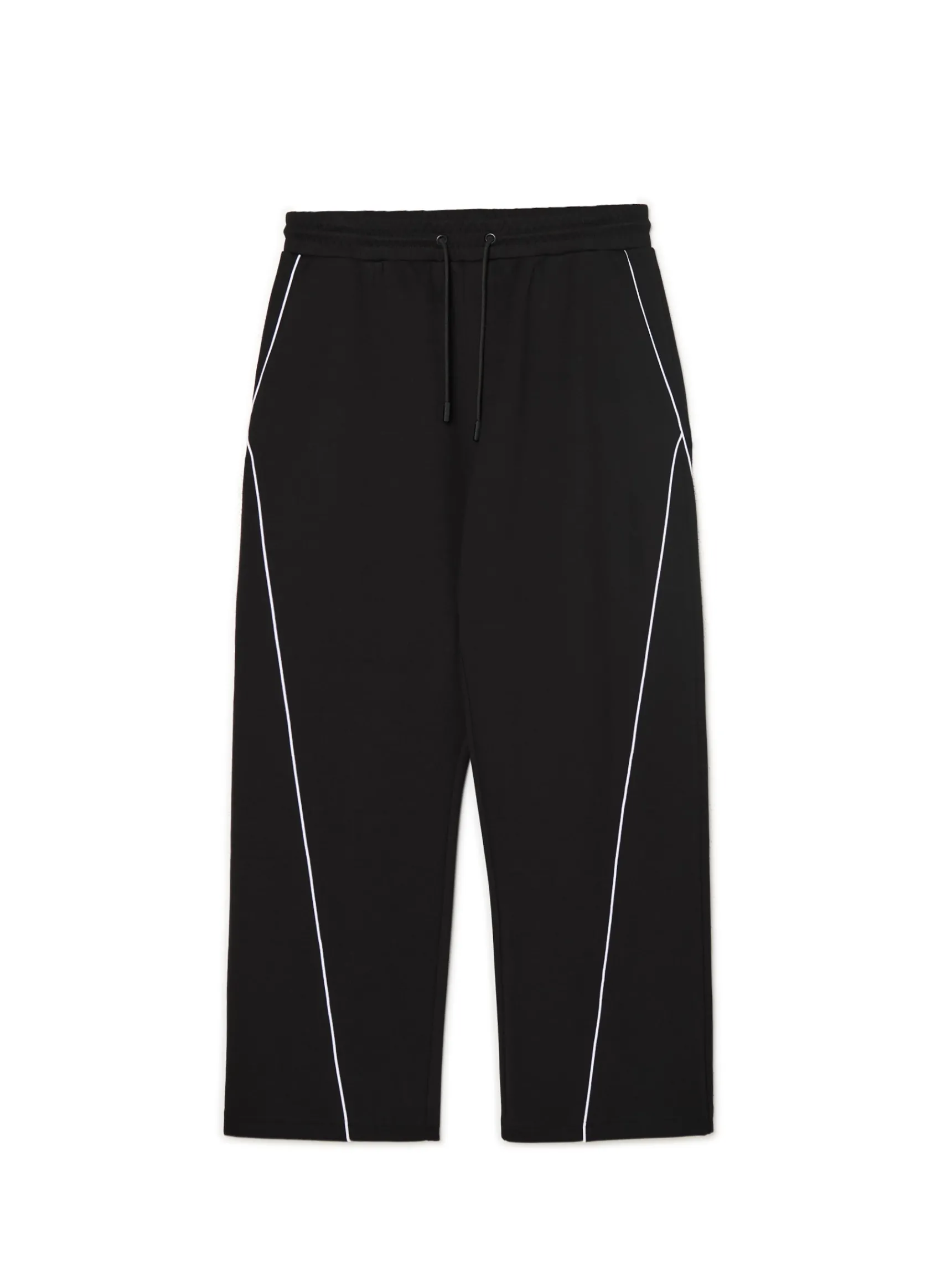Fashion Cropp Spodnie wide leg z przeszyciami czarny