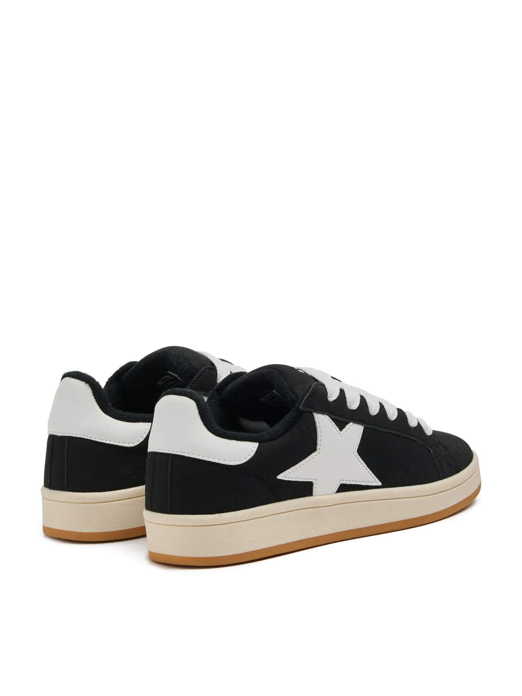 Fashion Cropp Sportowe sneakersy z motywem gwiazdy czarny