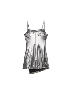 Online Cropp Srebrna sukienka mini jasnyszary