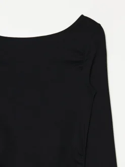 Outlet Cropp Sukienka maxi z długimi rękawami czarny
