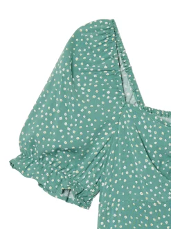 Online Cropp Sukienka mini z kwiatowym wzorem all over niebieski