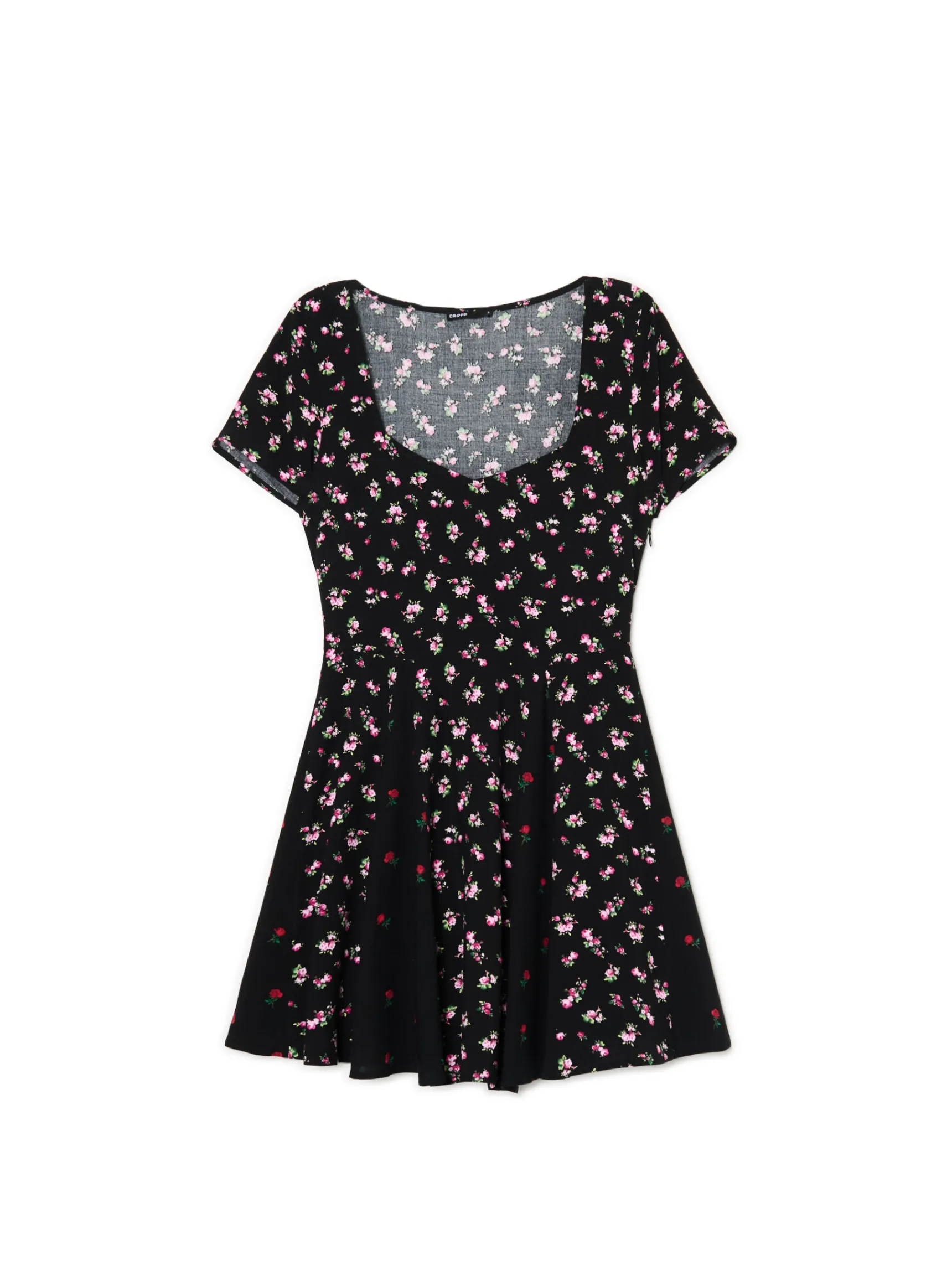 Clearance Cropp Sukienka mini z lekkiej wiskozy czarny