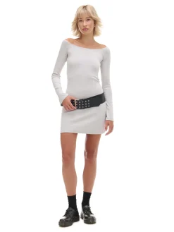 Best Cropp Sukienka mini z rękawami flare jasnyszary