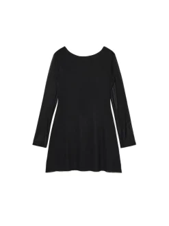 Online Cropp Sukienka mini z siateczkowymi panelami czarny