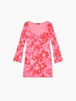 Fashion Cropp Sukienka z kwiatowym motywem czerwony