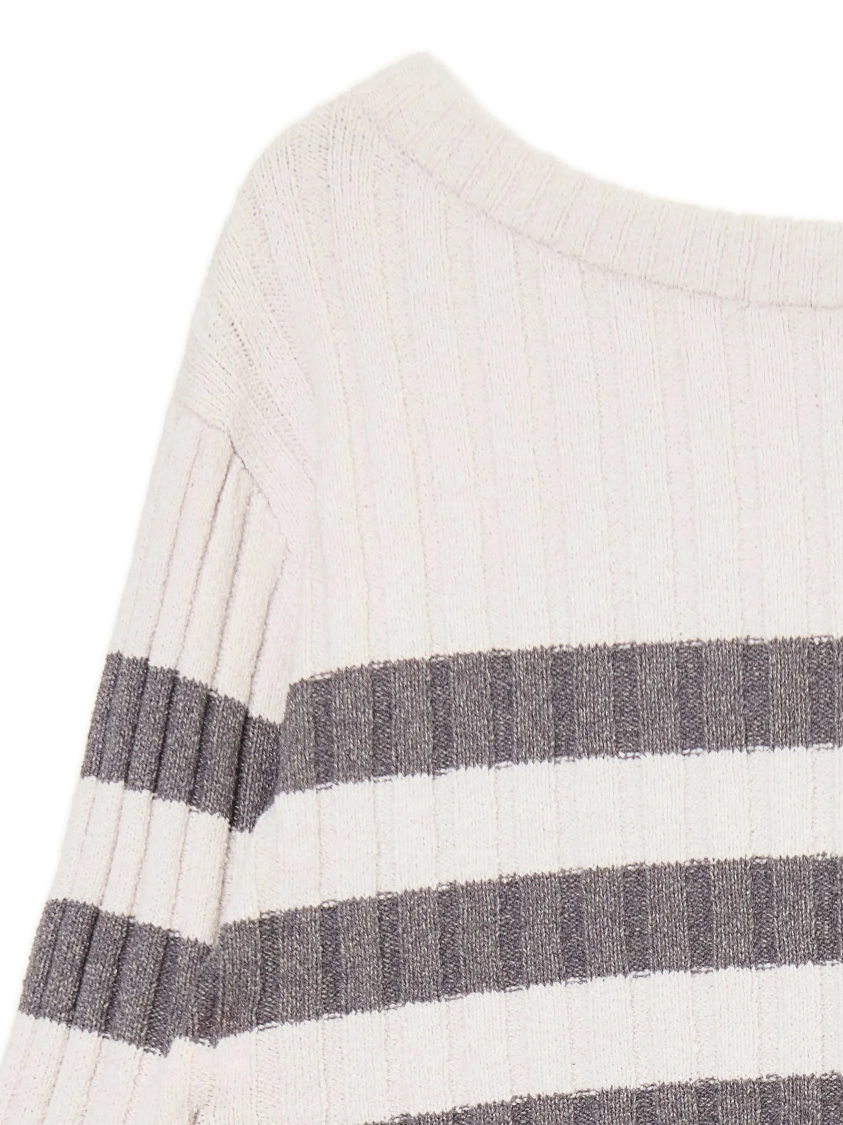 Best Cropp Sweter w poziome paski jasnyszary