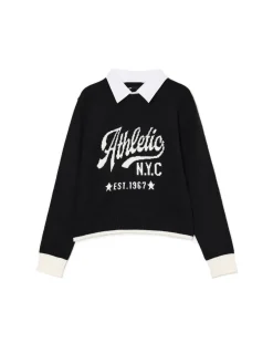 Fashion Cropp Sweter z odpinanym kołnierzykiem czarny