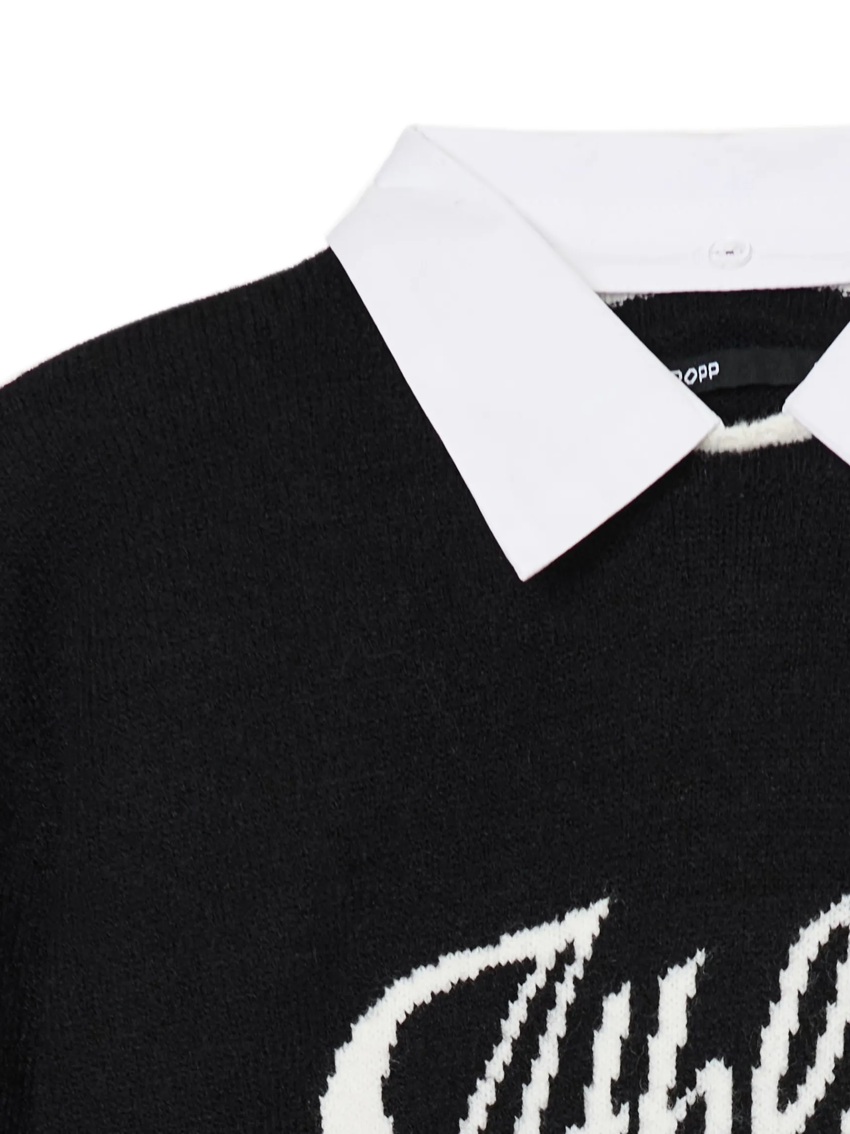 Fashion Cropp Sweter z odpinanym kołnierzykiem czarny